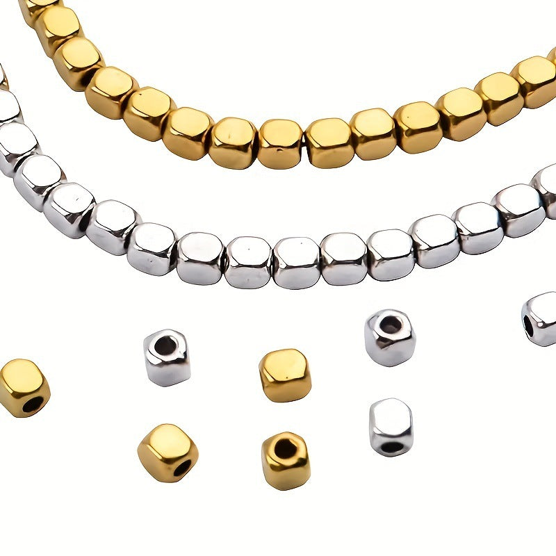 4mm Electroplated small square acrylic beads DIY Loose bead bracelet, phone chain, pendant accessories Secondary image