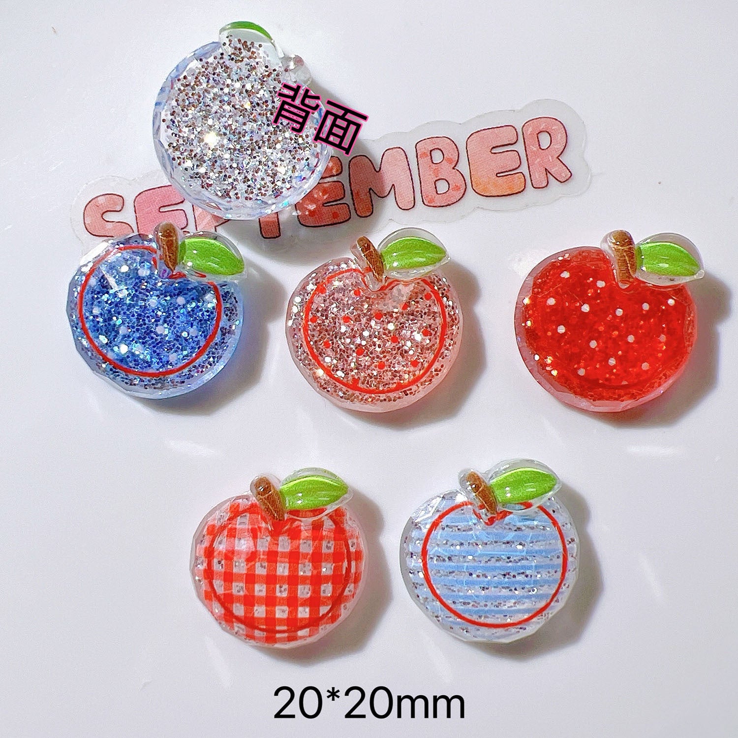 diy Jewelry accessories, shoe charms, straw covers, cream glue accessories, children's headwear ab Glazed red apple Secondary image