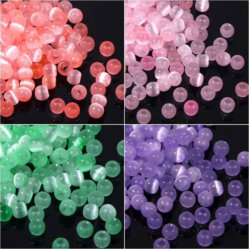 4mm High-quality glass aurora cat-eye beads DIY Handmade products, loose beads, beaded bracelet accessories Secondary image