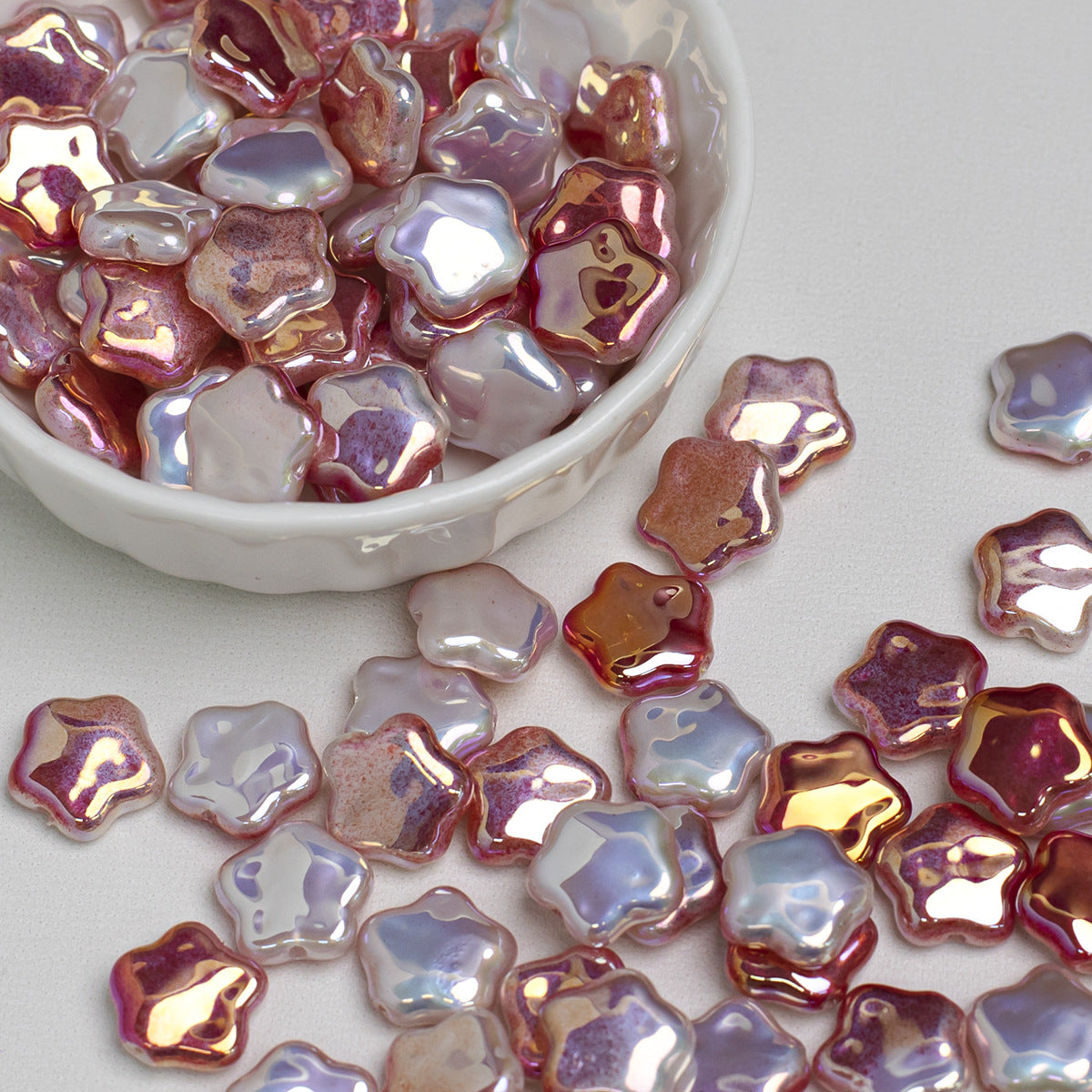 Cold Moon Electroplating ABS Imitation Pearl Two-Tone Baroque Pentagram Irregular Shaped Loose Beads diy Bracelet Jewelry Accessories Secondary image