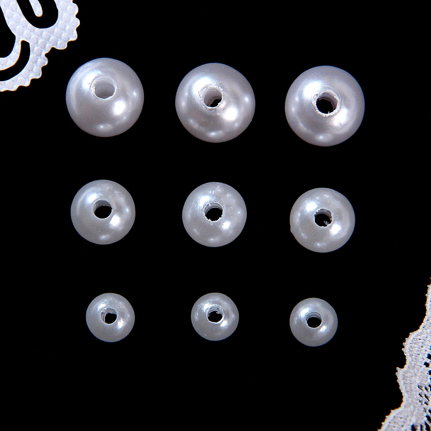 High-gloss Baroque Imitation Pearl with Hole ABS Pearl Effect Round Beads Loose Beads diy Bead Spacer Accessories for Bracelets Secondary image