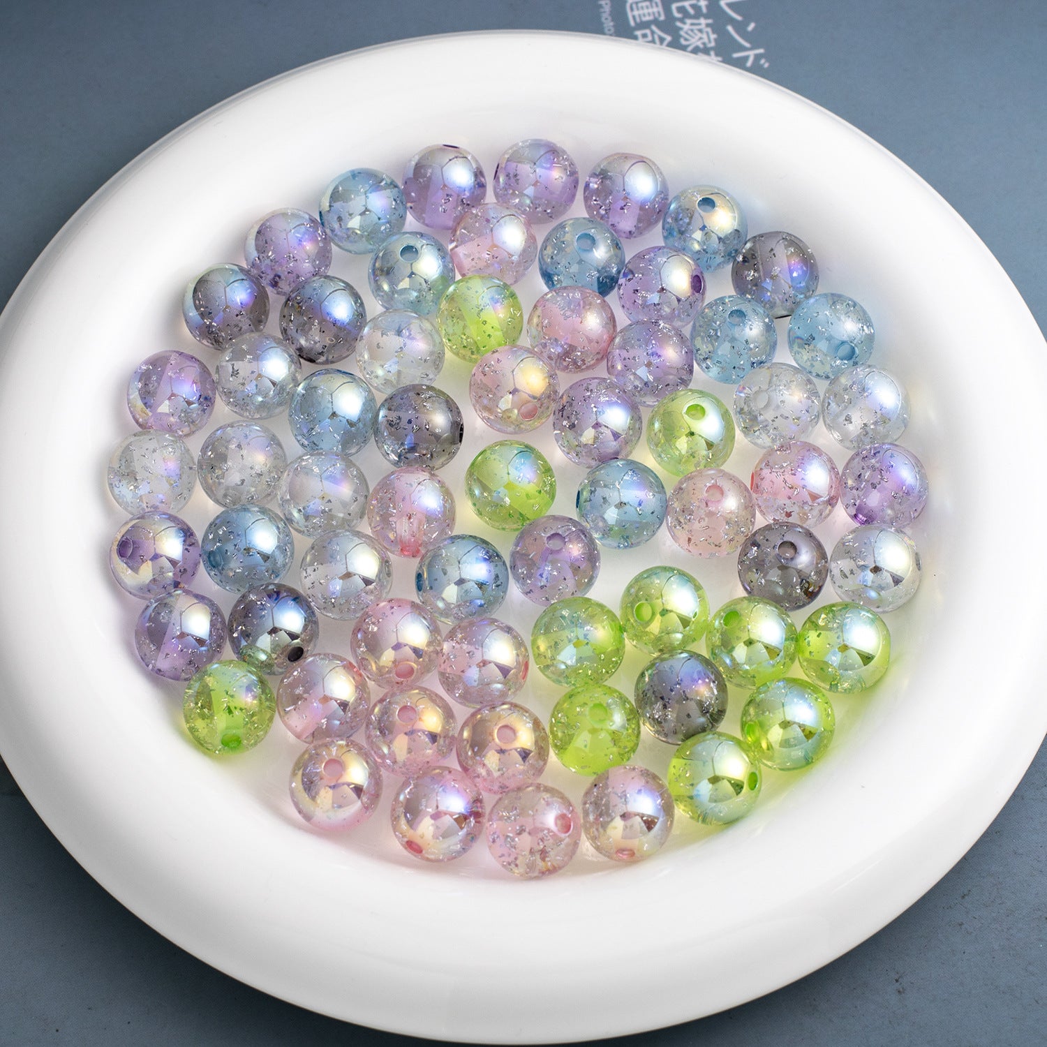 Cold Moon Silver Foil Electroplated Through-Hole Resin Beads Loose Beads diy Mobile phone chain accessories Secondary image