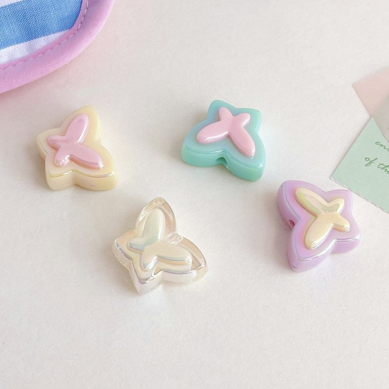 Cute Japanese-style plated butterfly in macaron colors diy Handmade beading accessories for bracelets, necklaces, and phone chains materials Secondary image