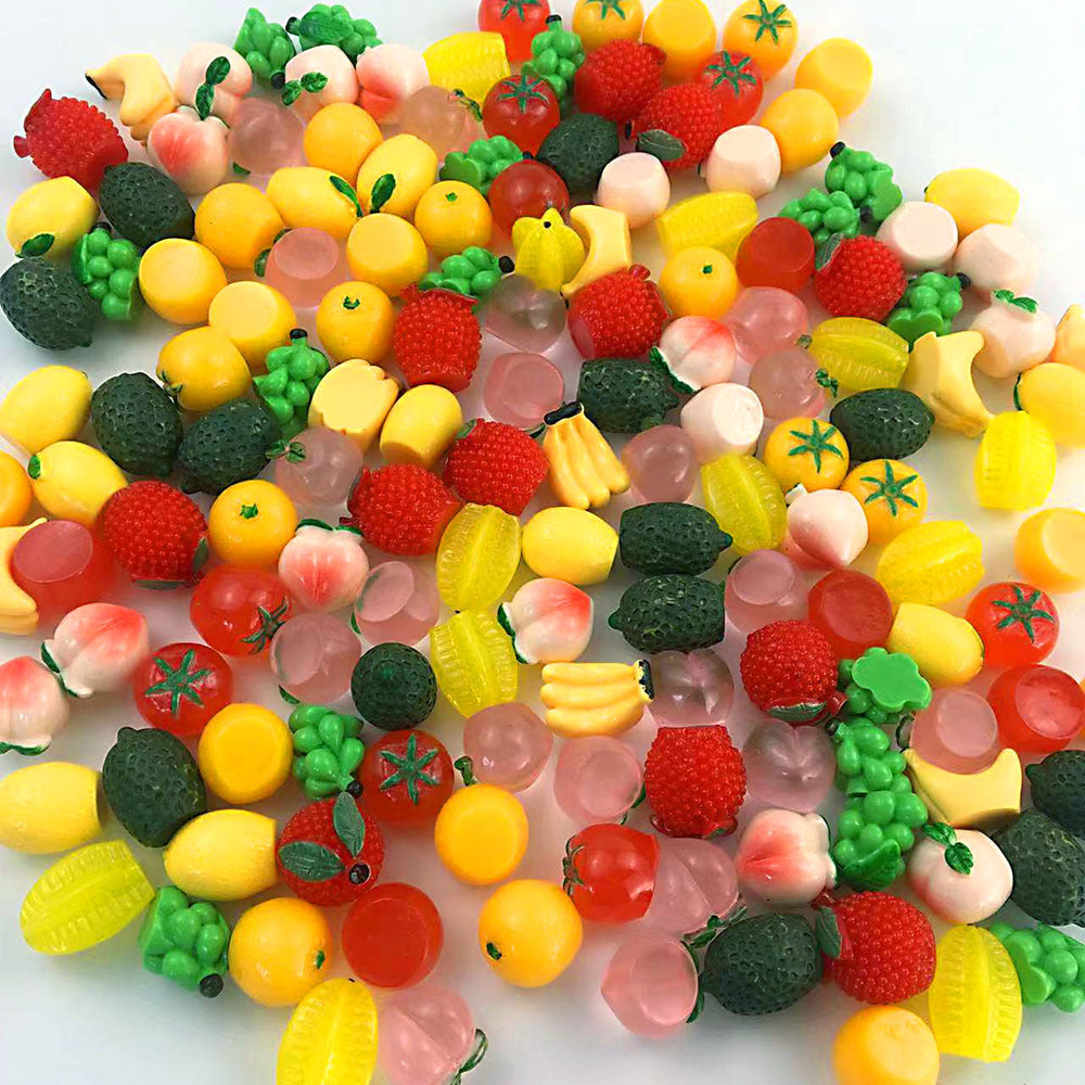 DIY jewelry and hair accessory components, artificial fruits and vegetables, including bananas, cantaloupe, resin tomatoes, and carambola, over 30 types Secondary image