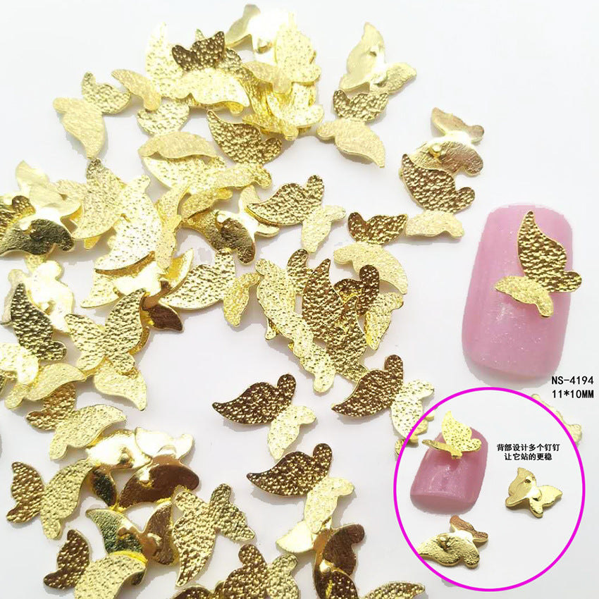 Xiaohongshu 3D Metal Butterfly Nail Art Accessories Alloy Nail Stickers Mini Butterfly Secondary image
