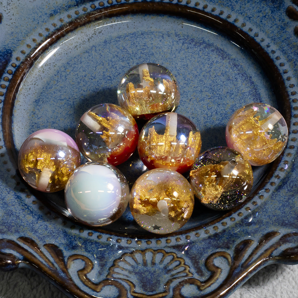 20mm Dream Castle Cold Moon Electroplated Single-Hole Resin Beads Loose Beads for Handicrafts diy Pendant jewelry accessories Secondary image