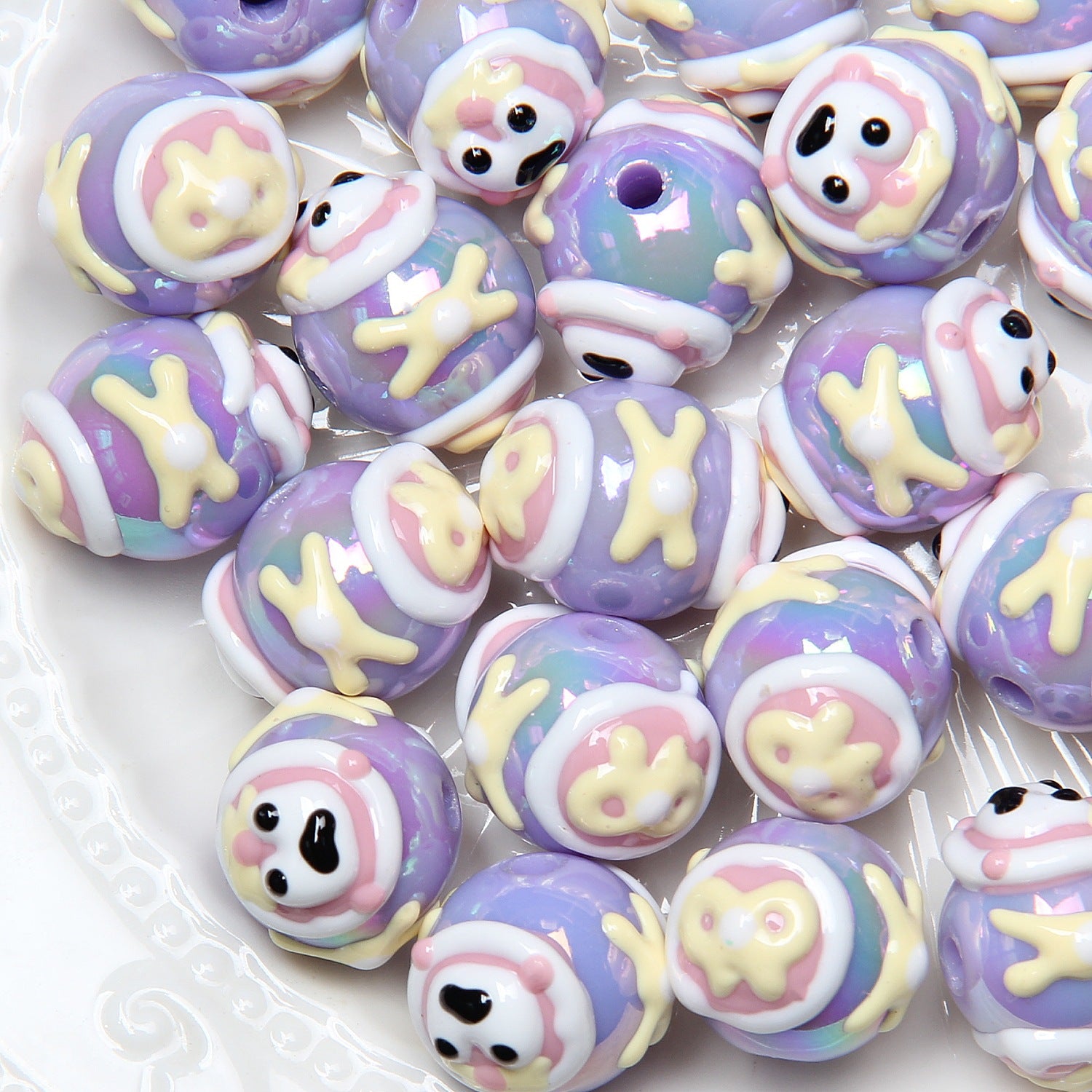 2026Heavy Oil Series Cartoon Hand-painted Beads Beads Loose Beads DIY Bracelet Phone Chain Car Hanging Secondary image