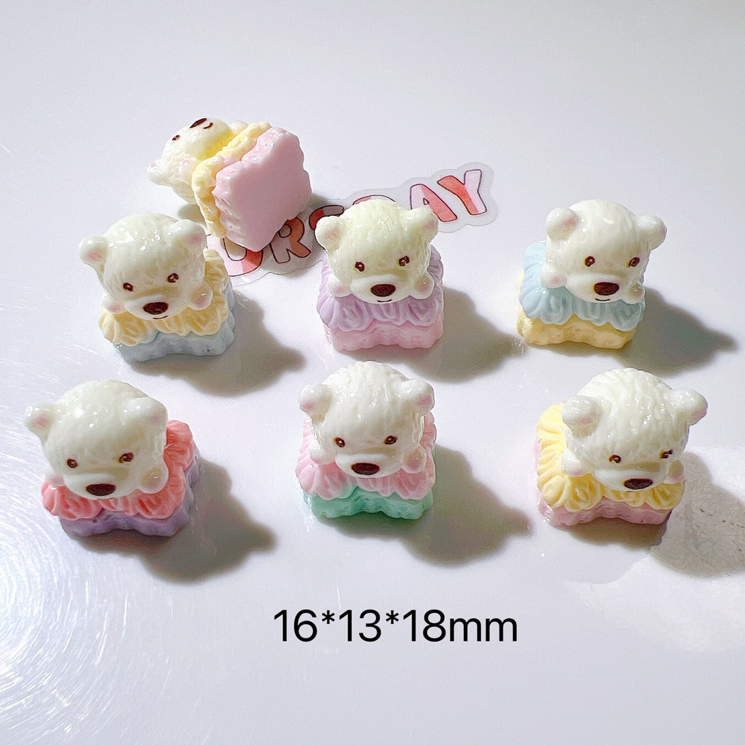 DIY Children's headwear appliques, shoe charms, base materials, pendants, small 3D white bear cake decorations Secondary image