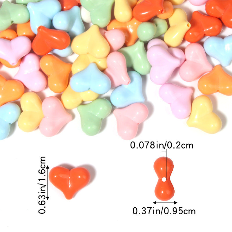 Acrylic solid color peach-shaped straight hole beads DIY Beaded phone chain accessory materials, spacer beads, loose beads Secondary image