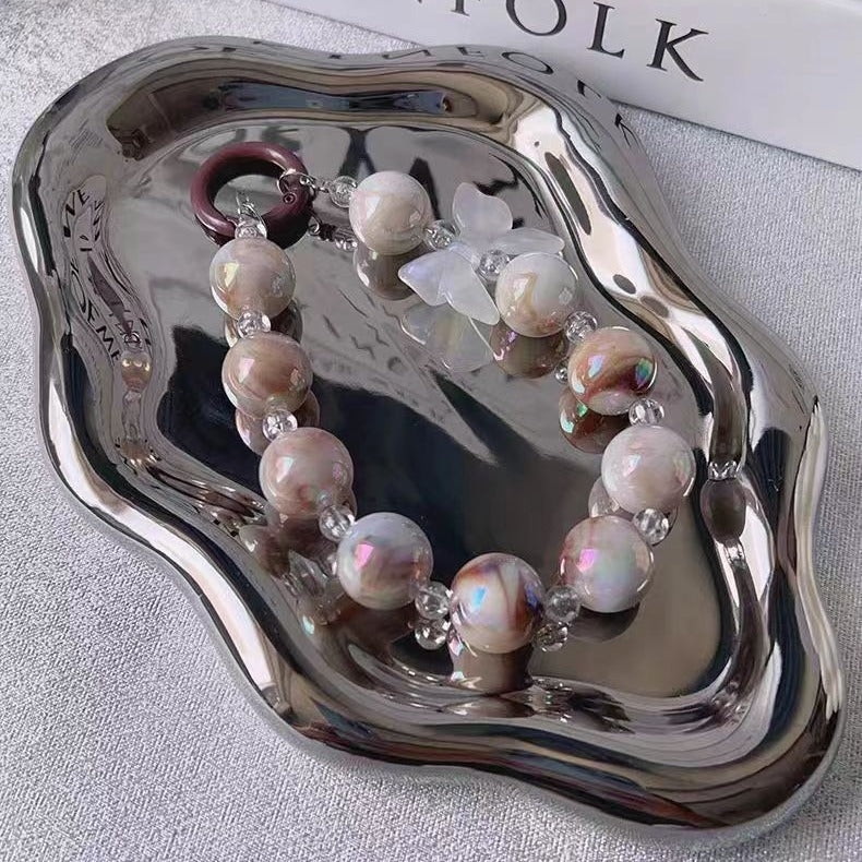 韓国風のミックスカラーのリボンとビーズの電話ケースペンダント、バッグとキーペンダントDIYグラデーションビーズ サブ画像