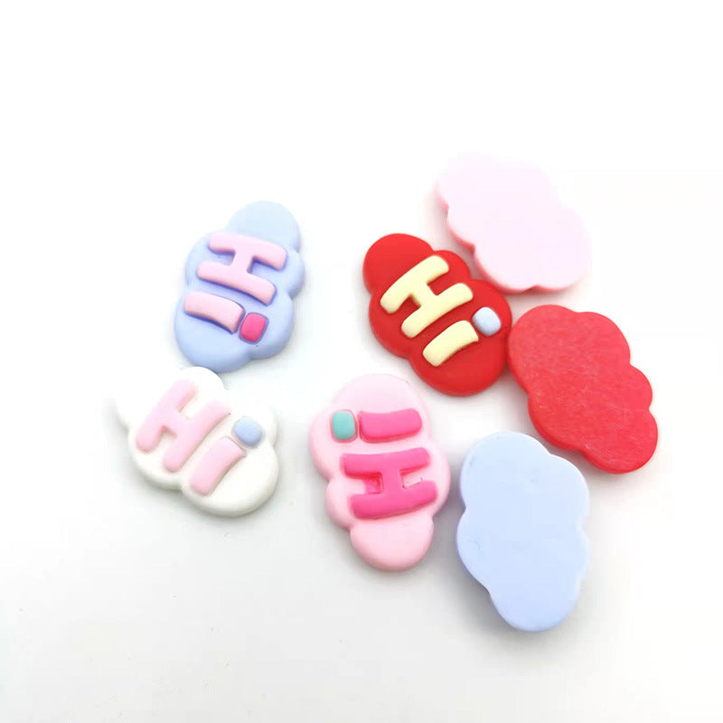Hi letter letter charms, resin accessories for DIY phone cases, water cup patches, storage boxes, hair clips, shoe buckles, small accessory materials Secondary image