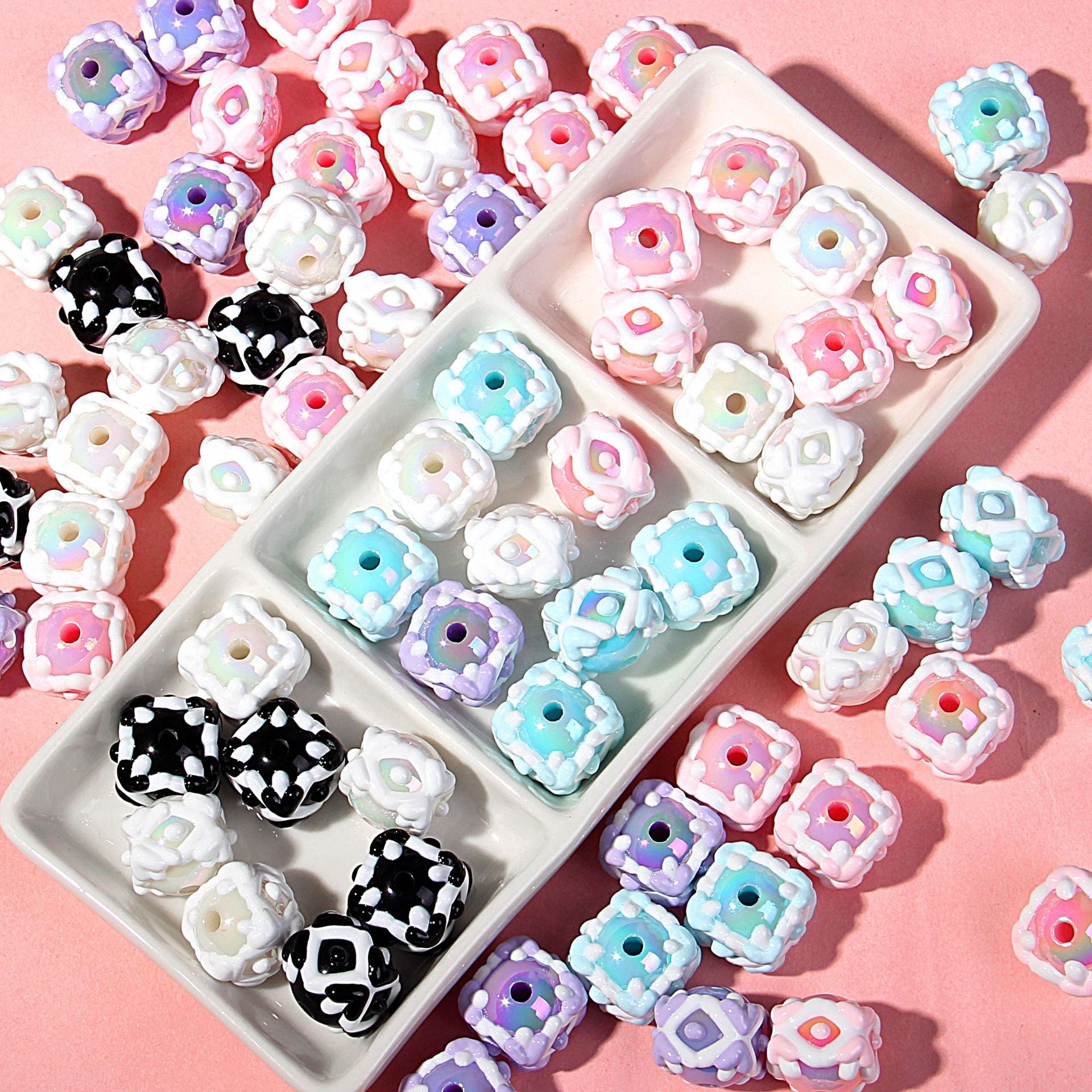 Hand-painted Beads Heavy Oil Beaded Bracelet Accessories Phone Chain Beads Mixed Style diy Ornament Material oil beads Secondary image