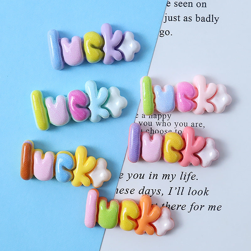 Lucky Resin Accessories Lucky Colorful Hair Clips Hair Ties Phone Case Stand Decorative Car Interior Accessories Secondary image