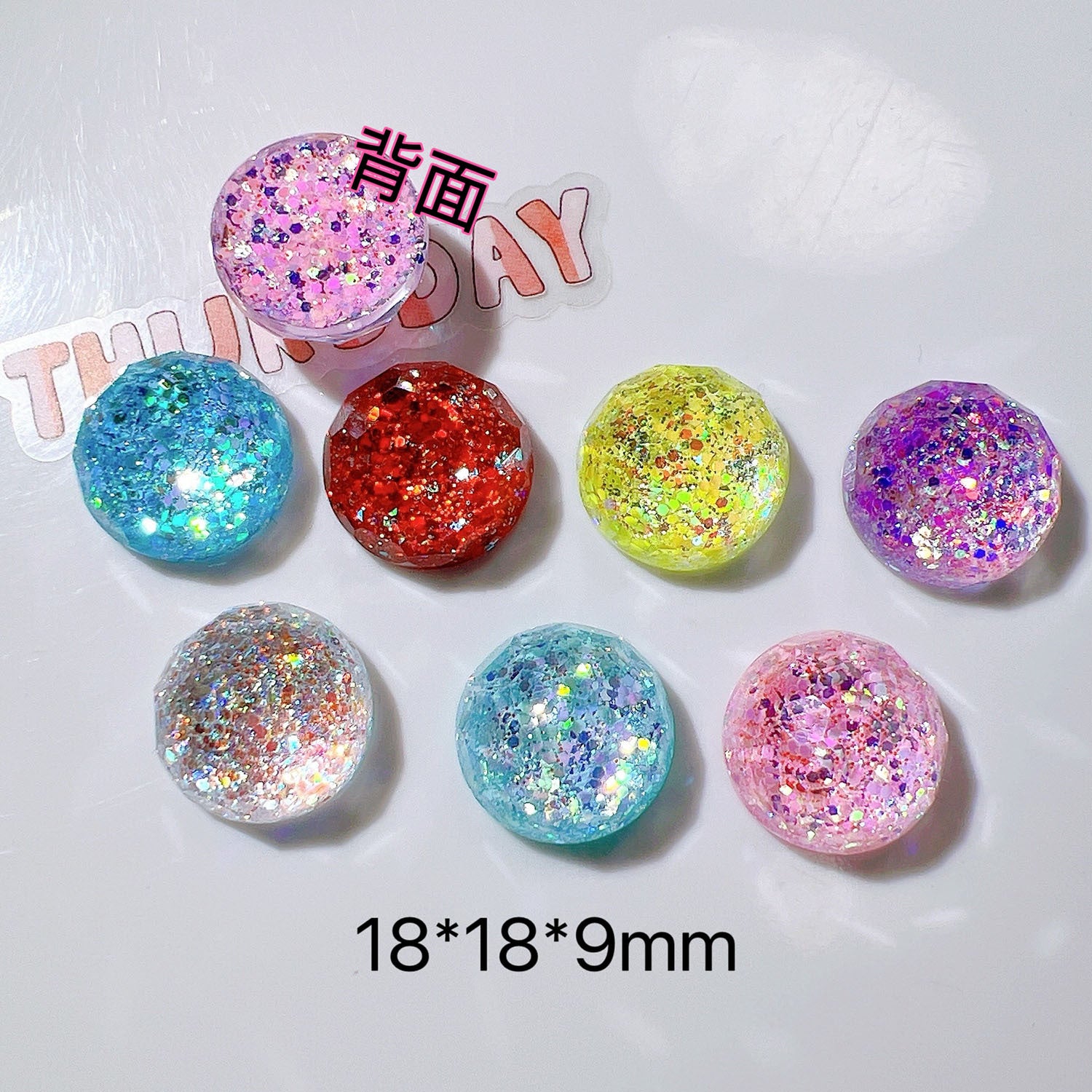 diy Handmade accessories, shoe decorations, water cup stickers, children's headwear, toys ab Glitter powder with thick, semi-circular facets Secondary image