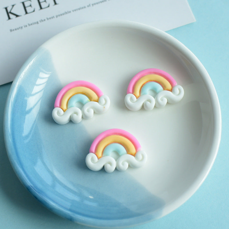 Rainbow lollipop crown resin accessory for phone cases and cups DIY accessory pj376 Secondary image