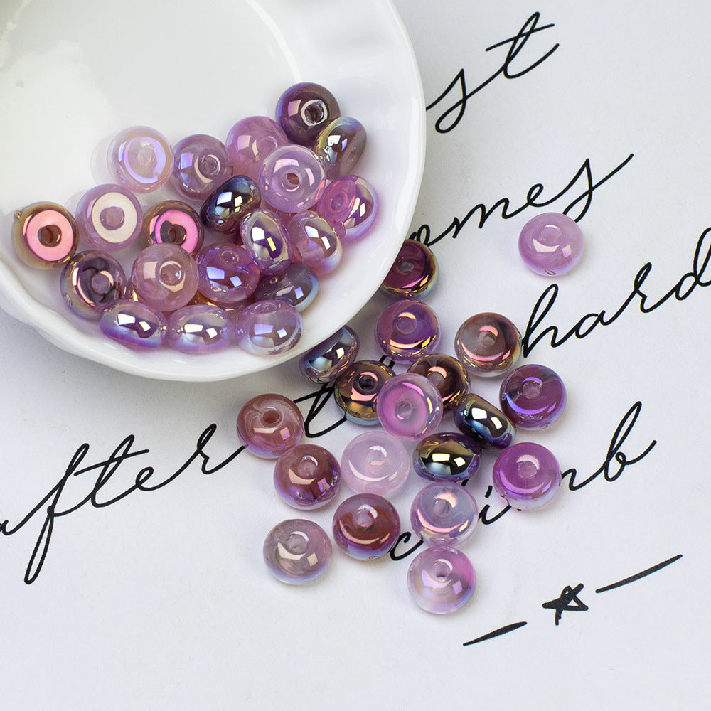 Cold Moon Rainbow Rose Abacus Beads Large Electroplated High-Gloss Loose Beads diy Mobile phone chain bead accessories Secondary image