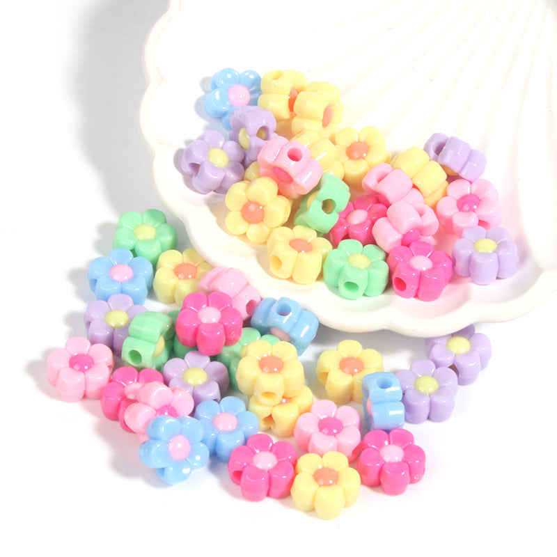 50Piece/Acrylic cartoon two-tone sunflower beads diy Handmade bracelet pendants and accessories Secondary image