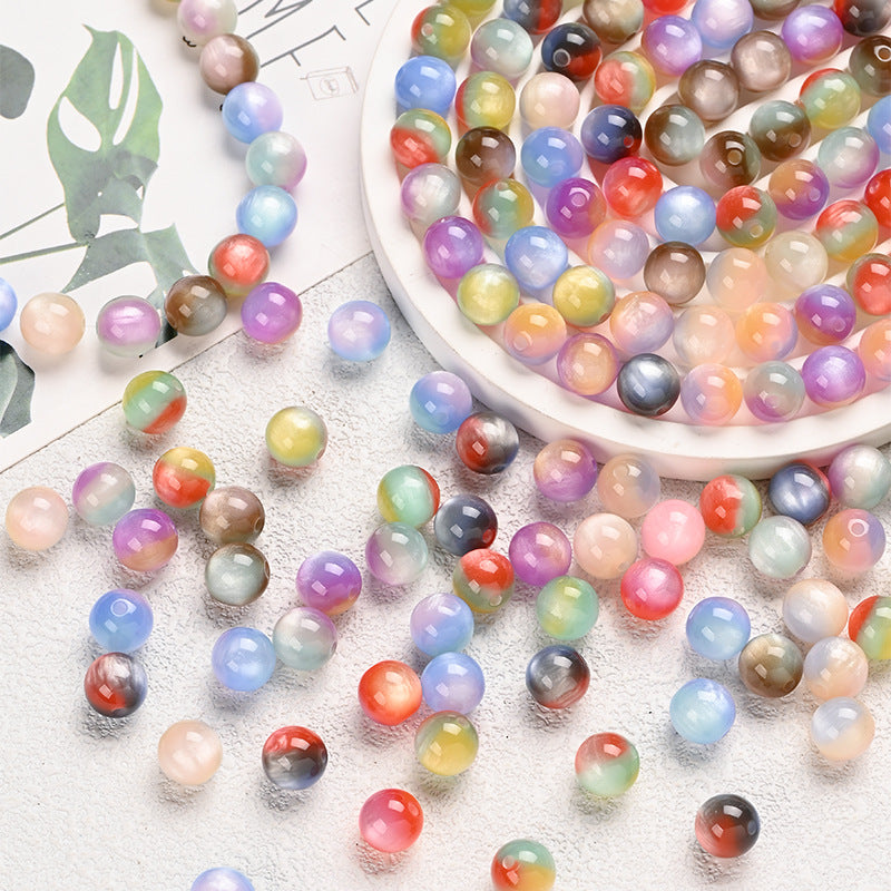Dreamy cream-colored gradient round resin beads for handmade crafts diy Beaded bracelets, necklaces, and accessories Secondary image