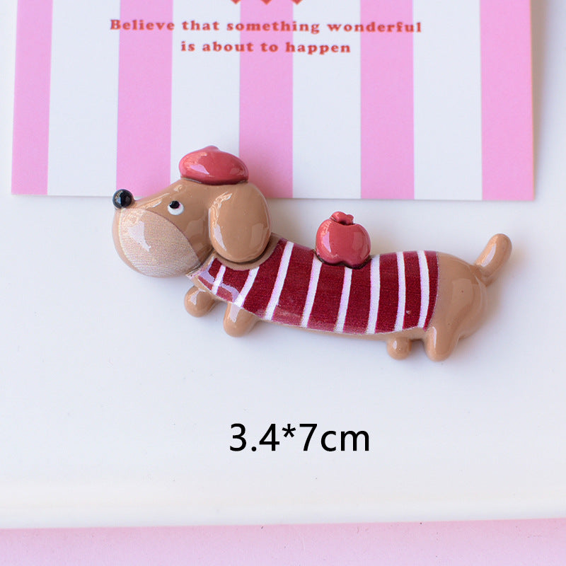 Cute Cartoon Dachshund Dog Resin Accessories Phone Case Hair Accessories Crocs Accessories Secondary image