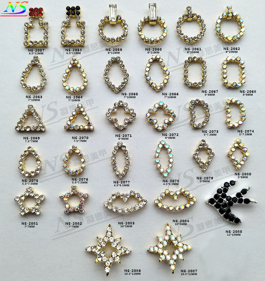 Nail art accessories, full diamond nail stickers, geometric patterns, water droplets, perfume bottles AB Star nail stickers Secondary image