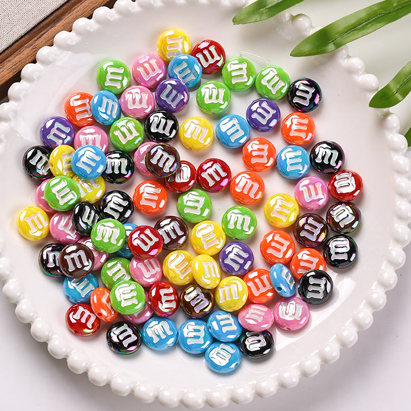 Simulated Colorful Sugar Bean Beads Acrylic Plated Beads DIY Bracelet Necklace Bag Chain Key Chain Beads Secondary image