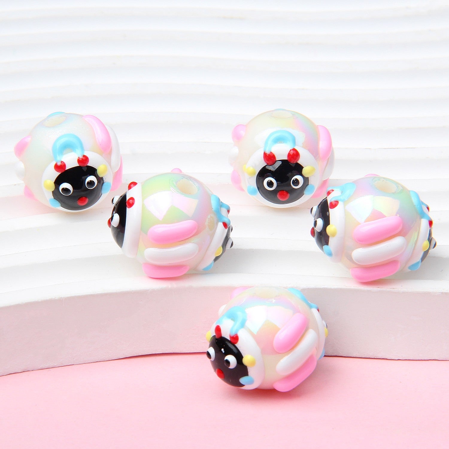 Cartoon Bird Hand-painted Beads Loose Beads String Beads Dopamine Phone Chain Car Hanging Bracelet diy Material Secondary image