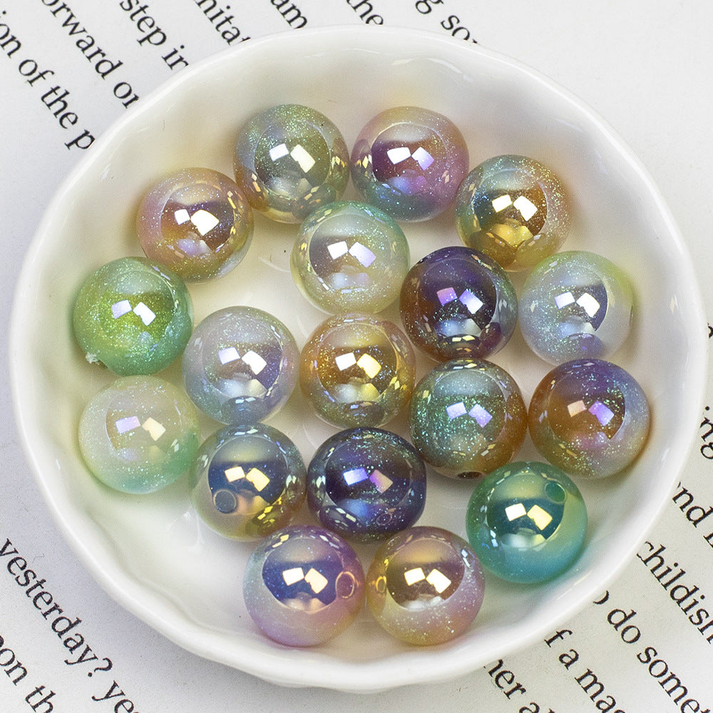 Cold Moon Mermaid Fine Glitter Dunhuang Electroplated Resin Beads Straight Hole Loose Beads diy Mobile phone chain accessory materials Secondary image