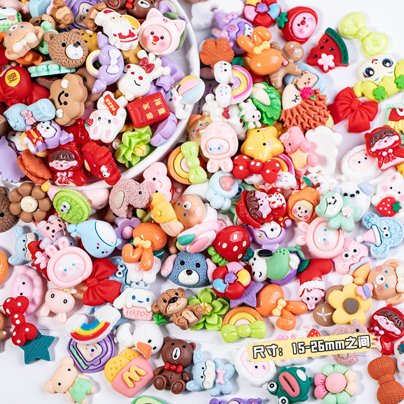 Resin Accessories Cartoon Color Mixed Style Sold by Gram DIY Cream Glue Phone Case Stickers Hair Accessories Water Cup Stickers Materials Secondary image