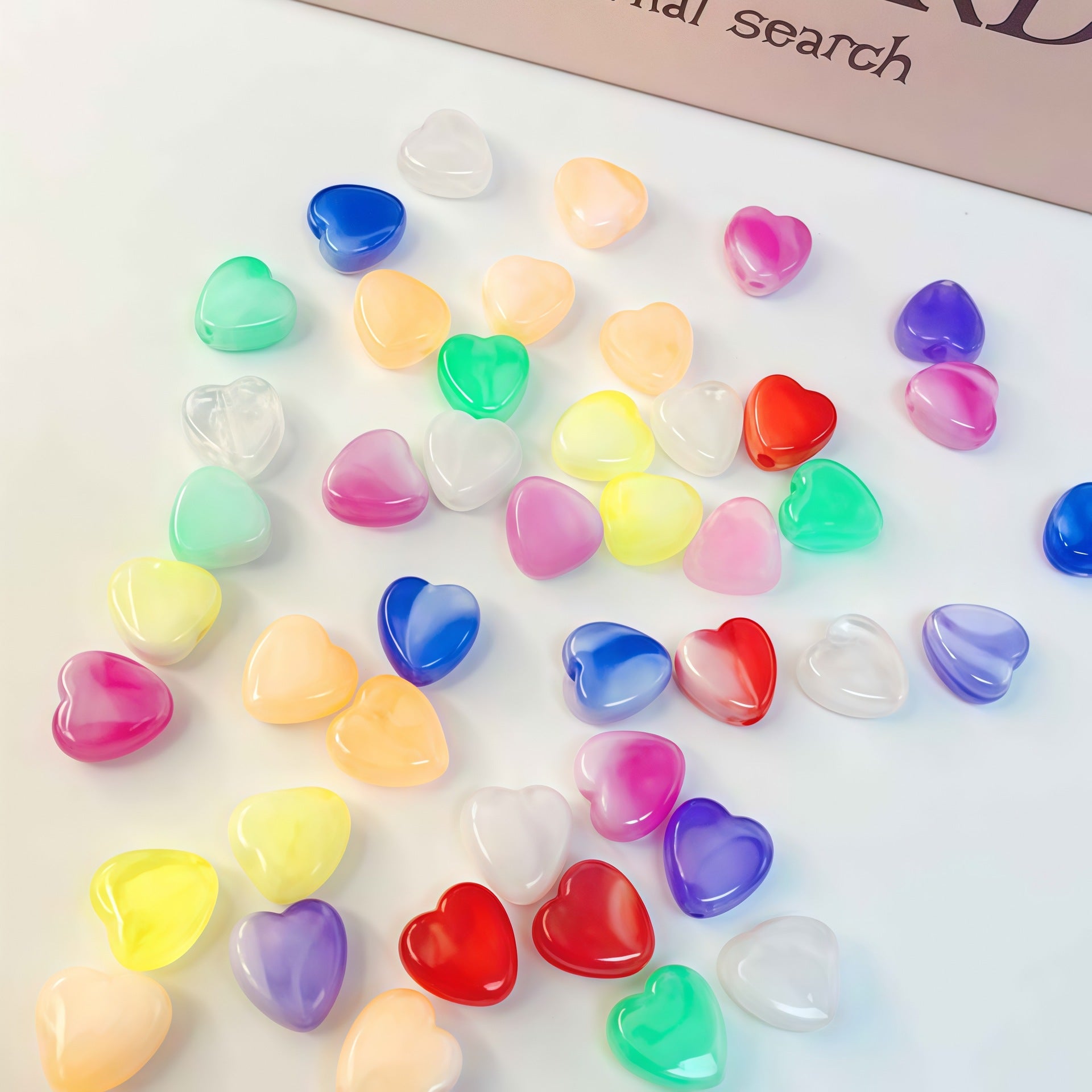 Vertical hole candy-colored gradient heart-shaped loose beads diy Handmade beaded bracelet pendant accessories Secondary image
