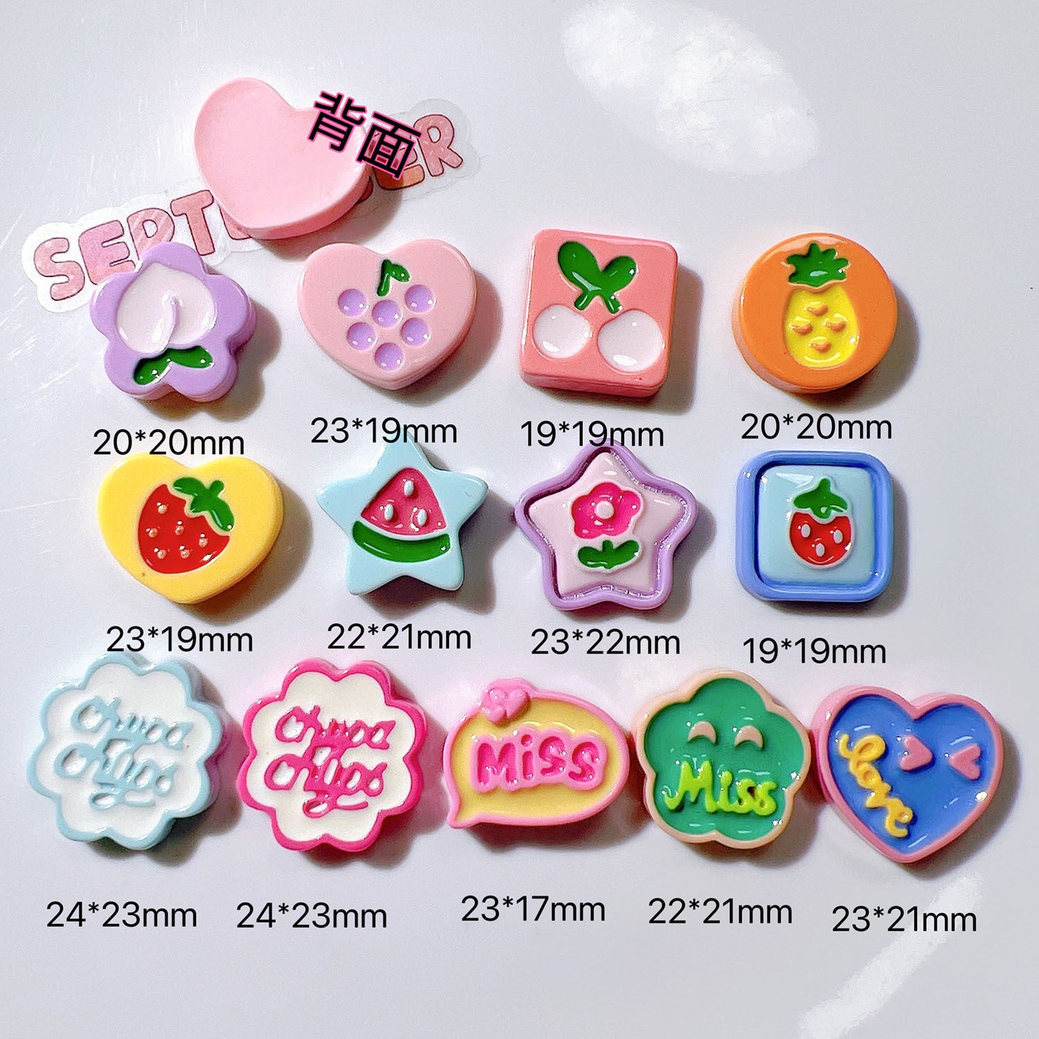 diy Craft materials: shoelace buckles, shoe charms, hats, phone cases, hair accessories, resin letters, fruits Secondary image