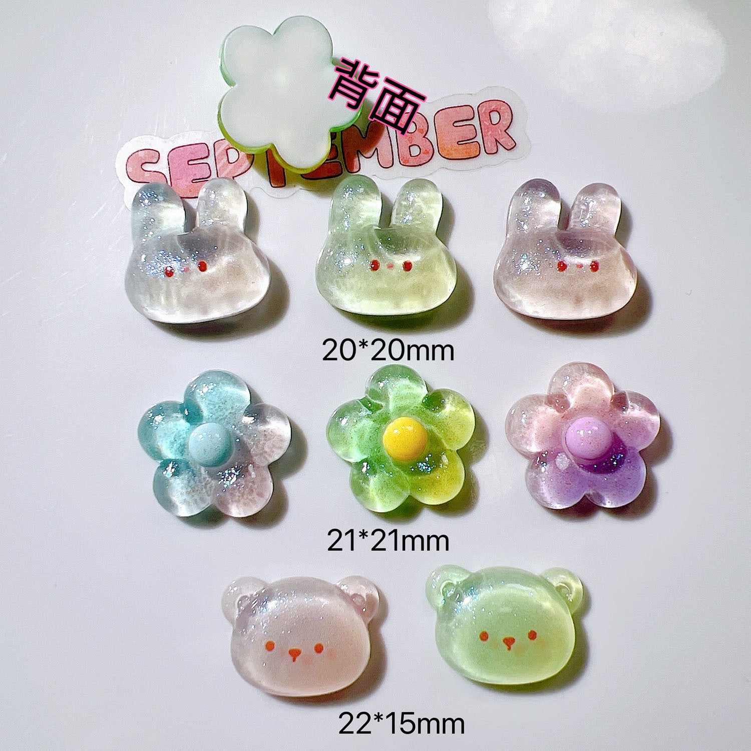 diy Accessories, shoe buckles, handmade materials, water cup stickers, cream glue, hair accessories, gradient color flowers, rabbit Secondary image