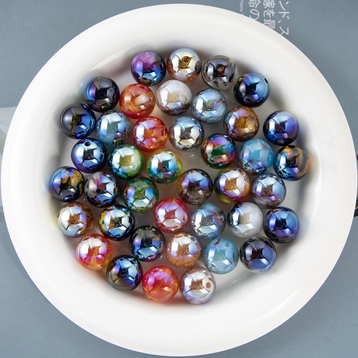 Cold Moon Galaxy Romance High-Gloss Electroplated Resin Beads with Through Hole diy Phone chain beads Secondary image