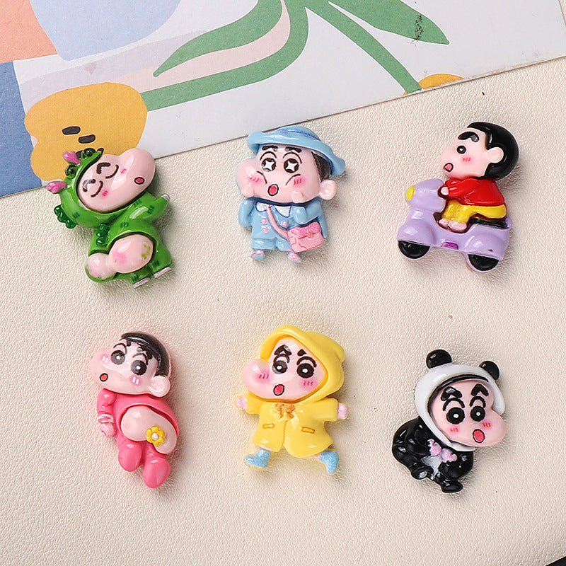 Cartoon DIY resin accessories, Shin-chan butt cream glue handmade hair clips, phone case, shoe buckle accessories Secondary image