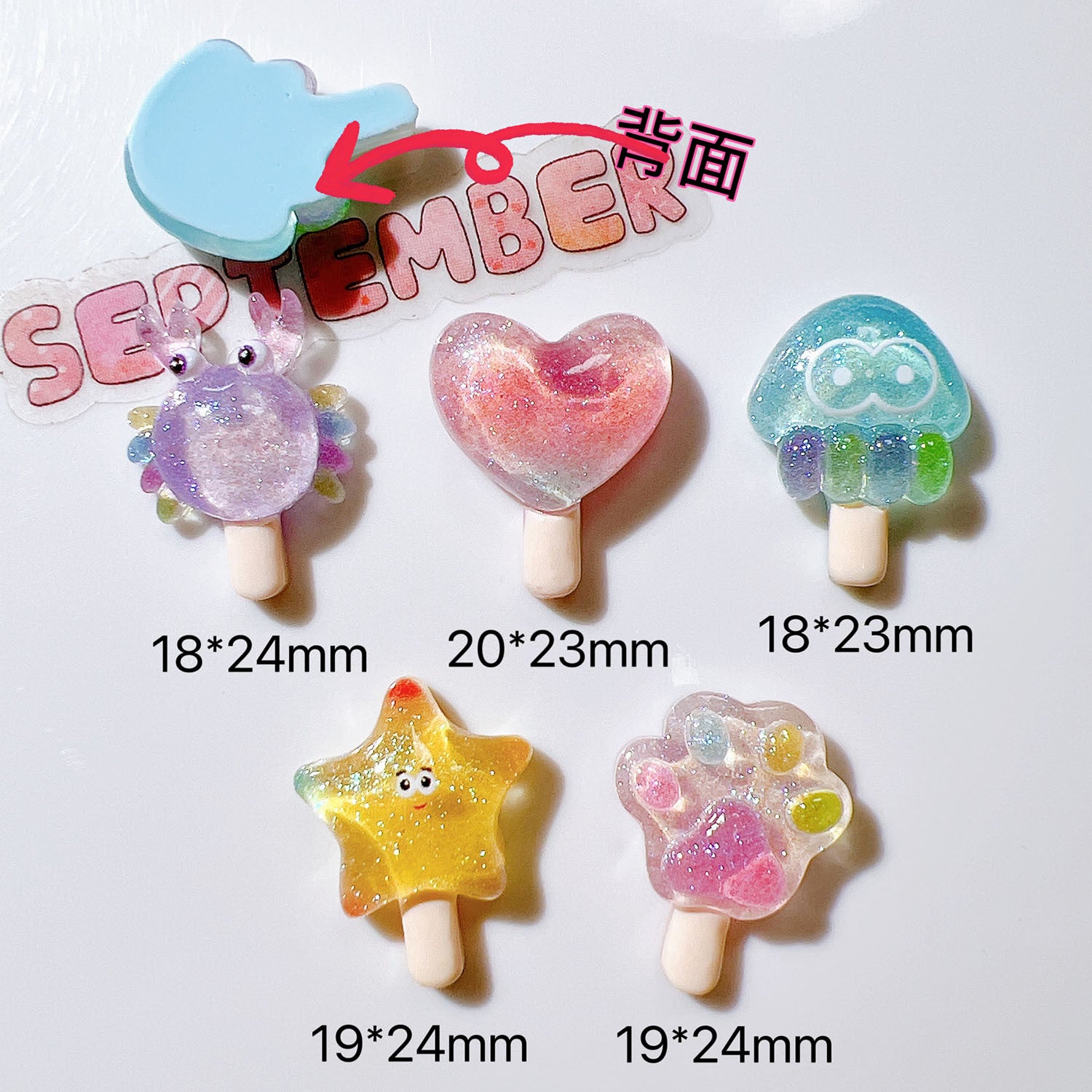 Resin diy Accessories: phone cases, hair accessories, cream glue patches, water bottle stickers, shoe buckles, hat stationery stickers, ocean popsicles Secondary image