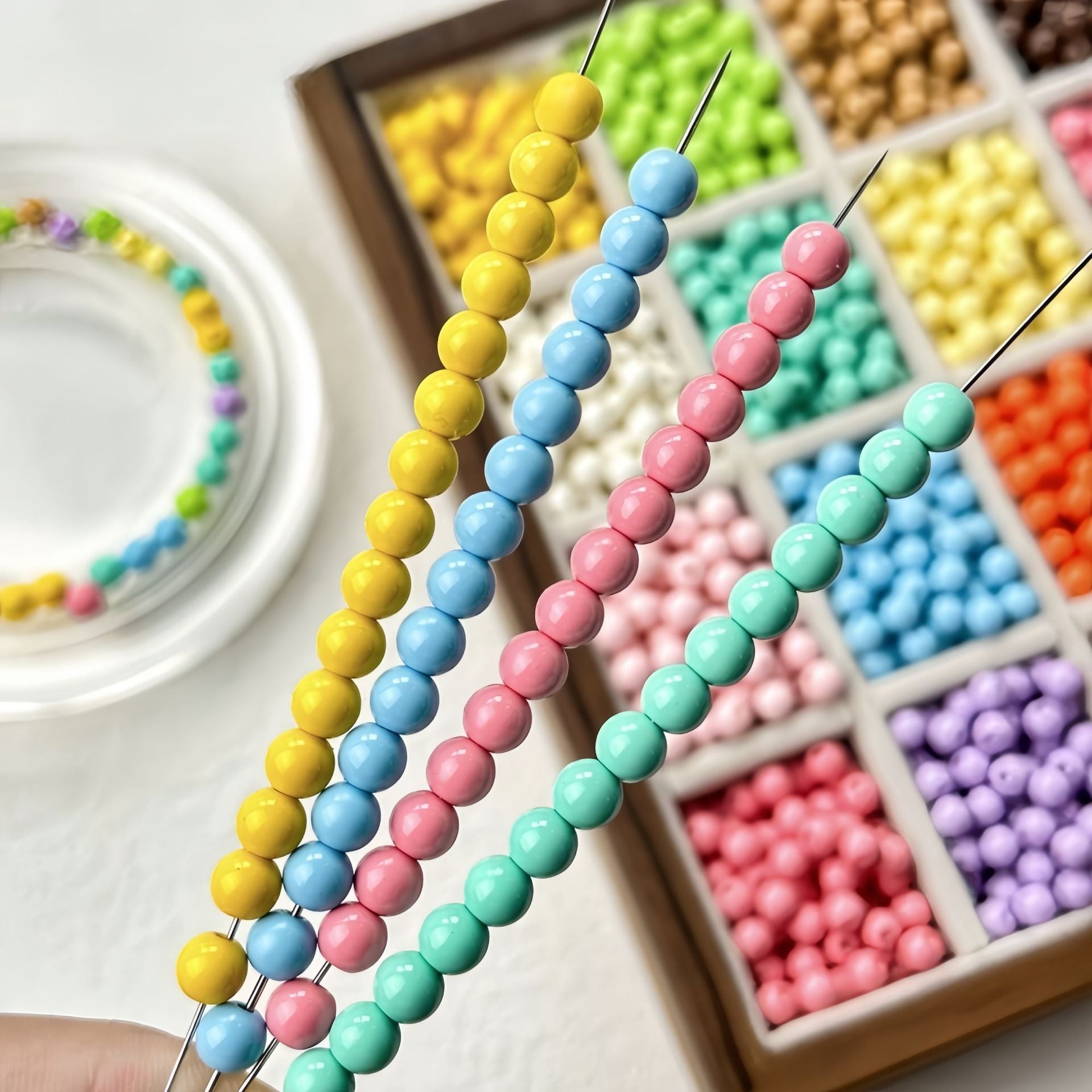 High-quality Painted Card4/6/8Colorful loose beads for stringing diy Mobile Phone Chain Bracelet Material Jewelry Accessories Secondary image