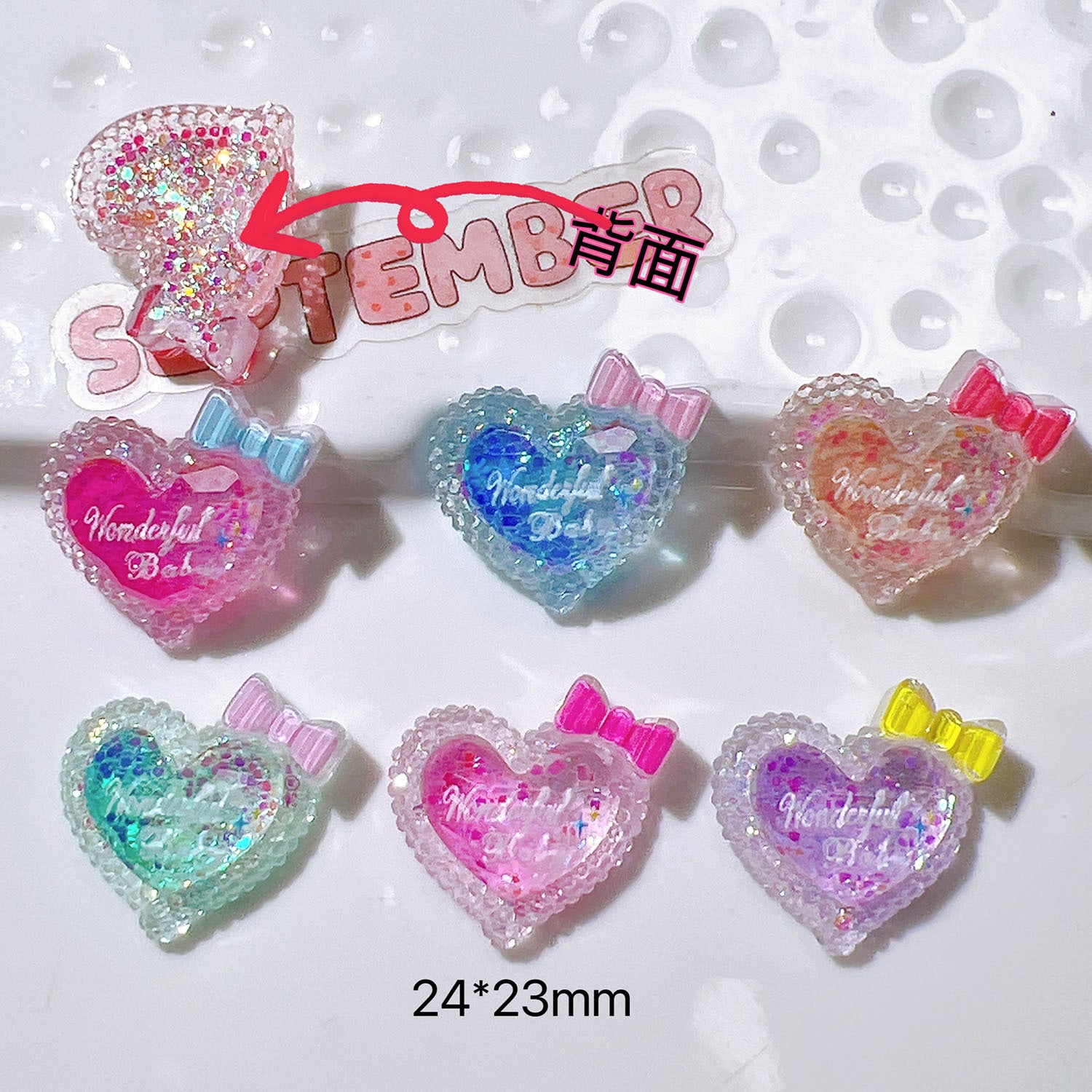 diy Accessories, handmade materials, water cup, cream glue, headwear AB Gel luminous English heart Secondary image