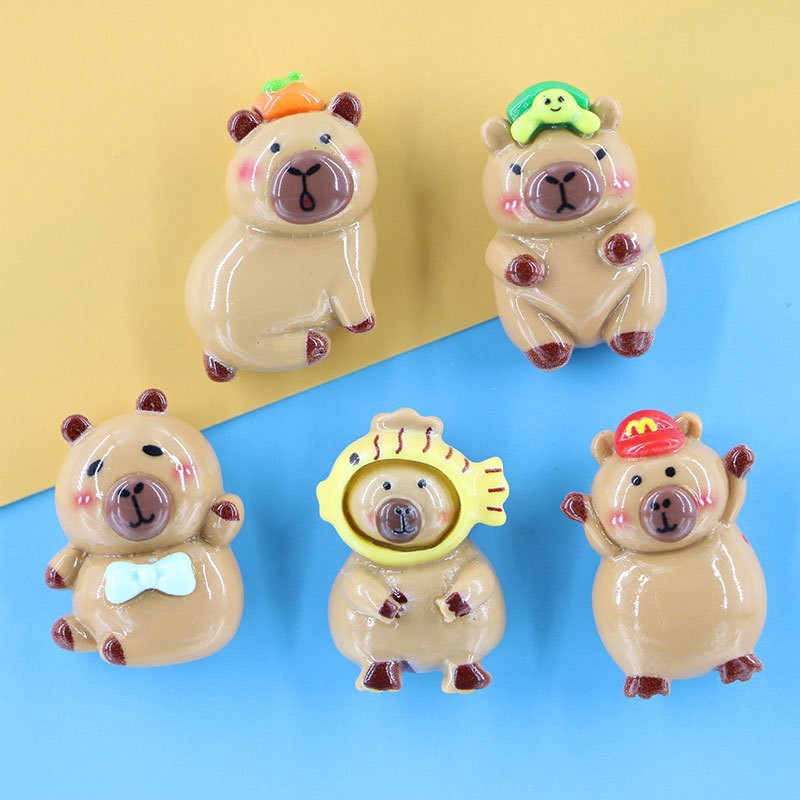 Pink capybara resin accessories DIY jewelry cream glue accessories hairpin DIY handmade materials DIY accessories Secondary image