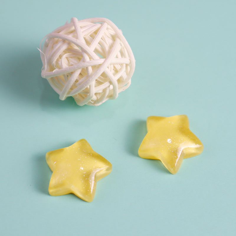 Star and pentagram ornament accessories, materials for hair clips, cute 3C digital accessories, clothing, clogs, resin Secondary image