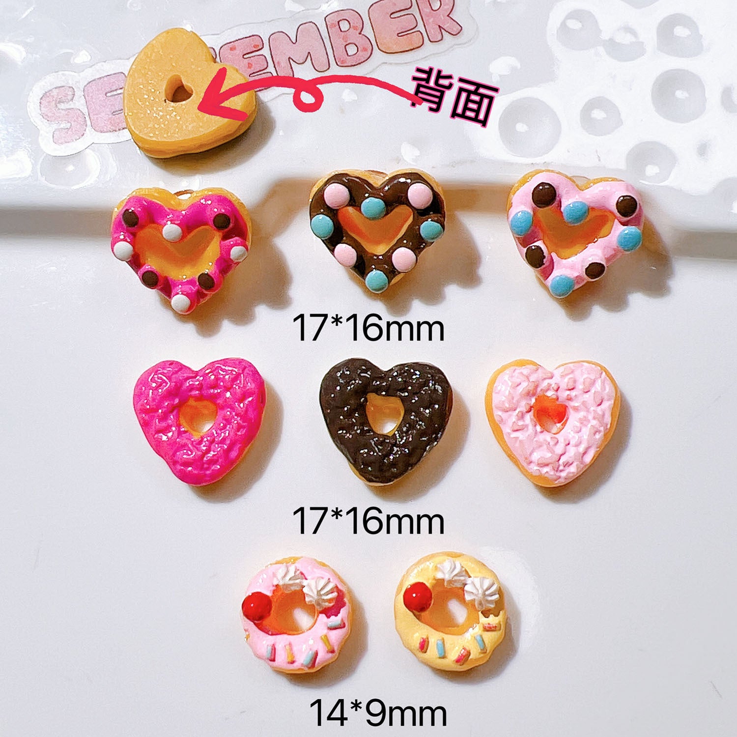 diy Accessories, craft materials, water cup stickers, cream glue stickers, hair accessories, food toys, heart-shaped cookies Secondary image