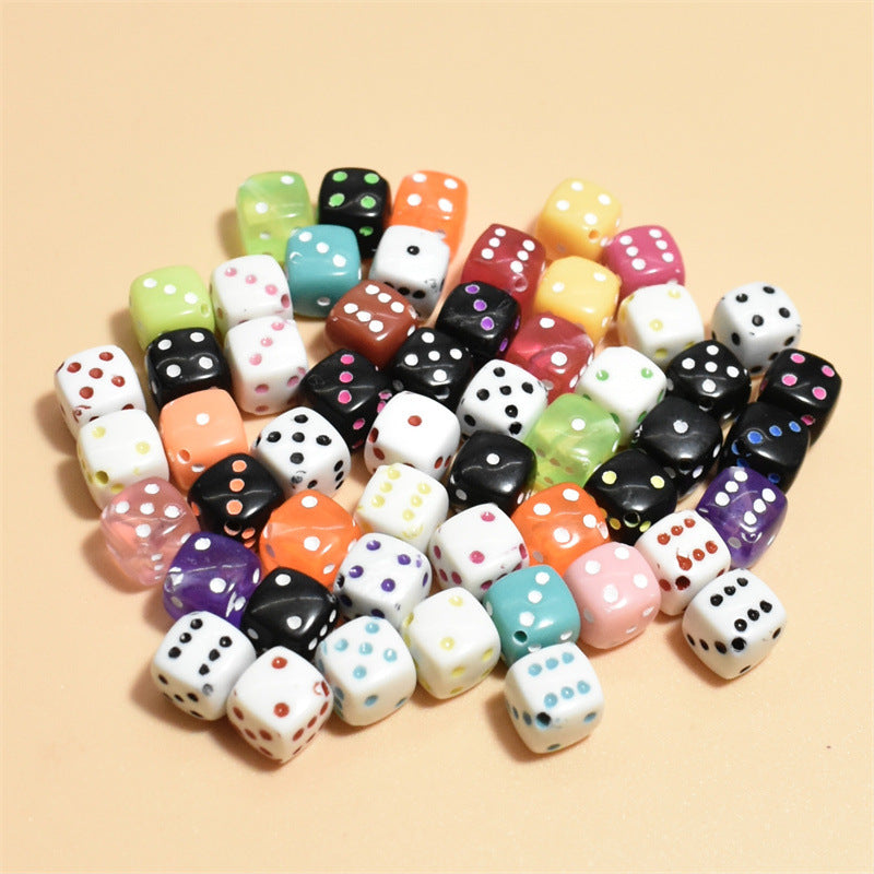9mm Mixed Color Dice Beads Acrylic Beads DIY Loose beads for bracelets, phone chains, and decorative accessories Secondary image