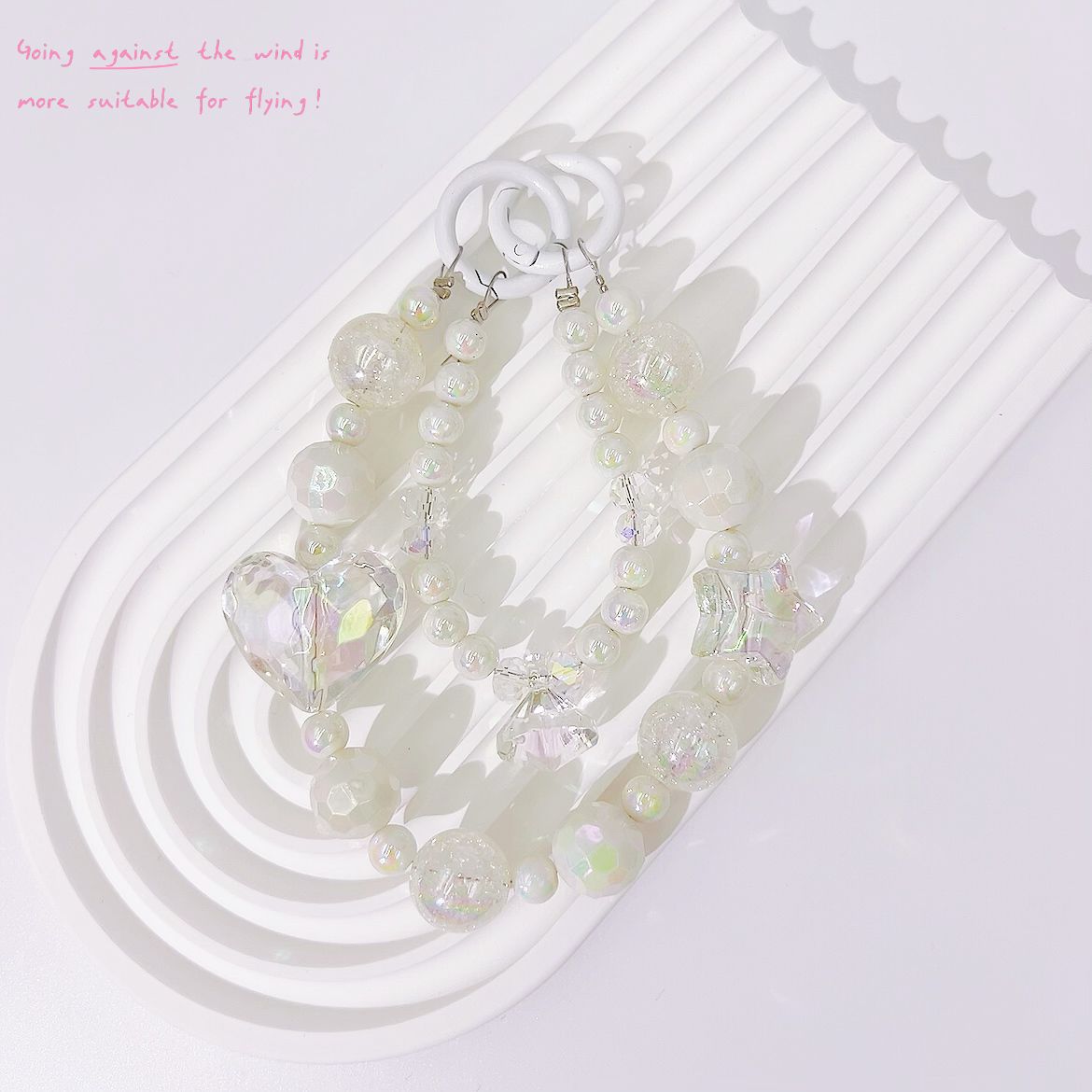 電気メッキクリスタルハートUVビーズストリング電話ペンダント韓国スタイルキーホルダー吊り下げ装飾バッグアクセサリーペンダントギフト サブ画像