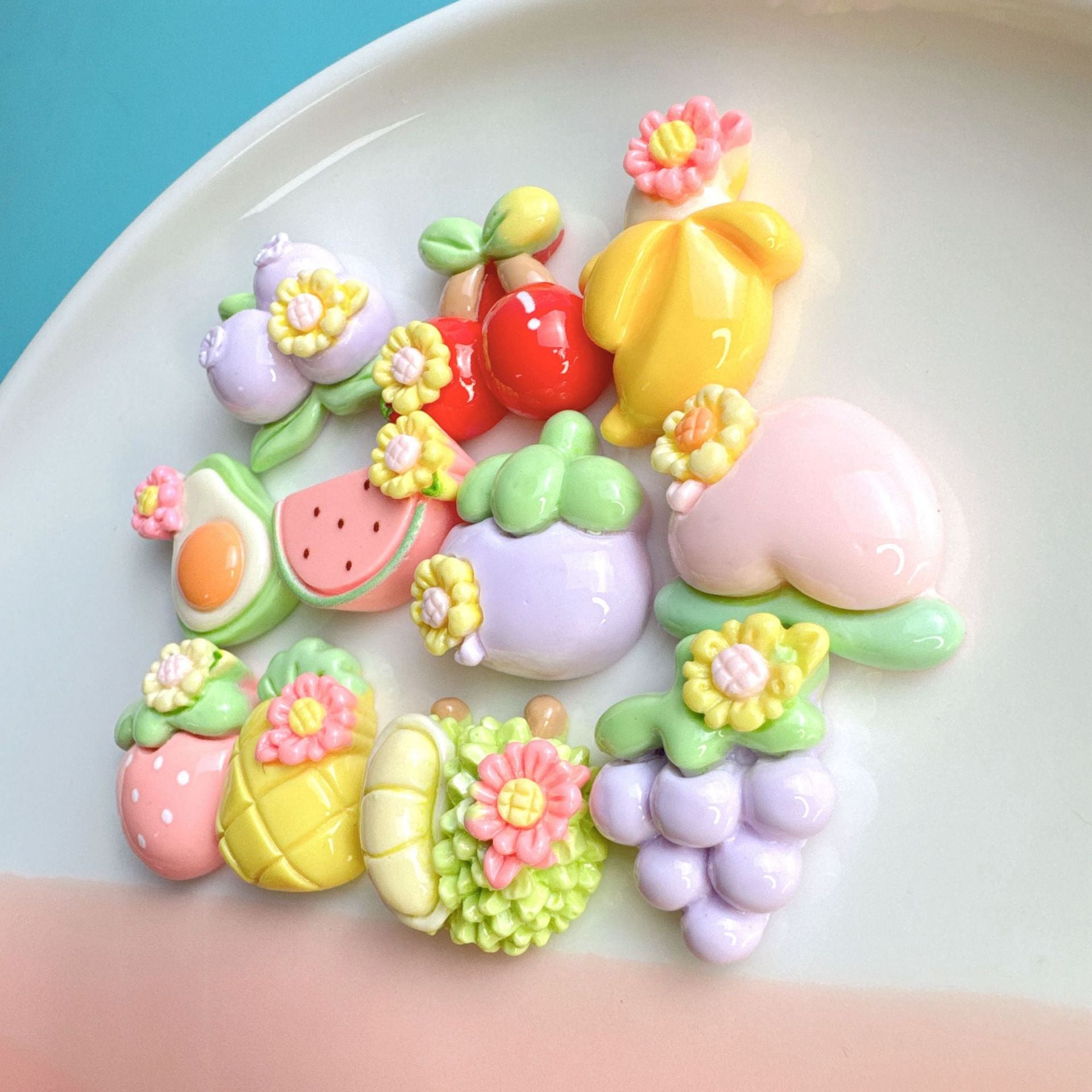 Spring Fruit Resin Accessories Cream Glue Diy Hair Accessories Shoe Flower Phone Case Key Pendant Decoration Material Secondary image