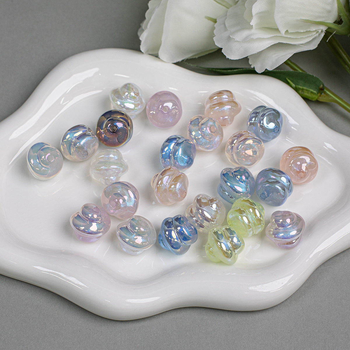 Cold Moon Star Beads Electroplated Acrylic Mermaid Beads with Through Hole Loose Beads diy Mobile phone chain accessories Secondary image