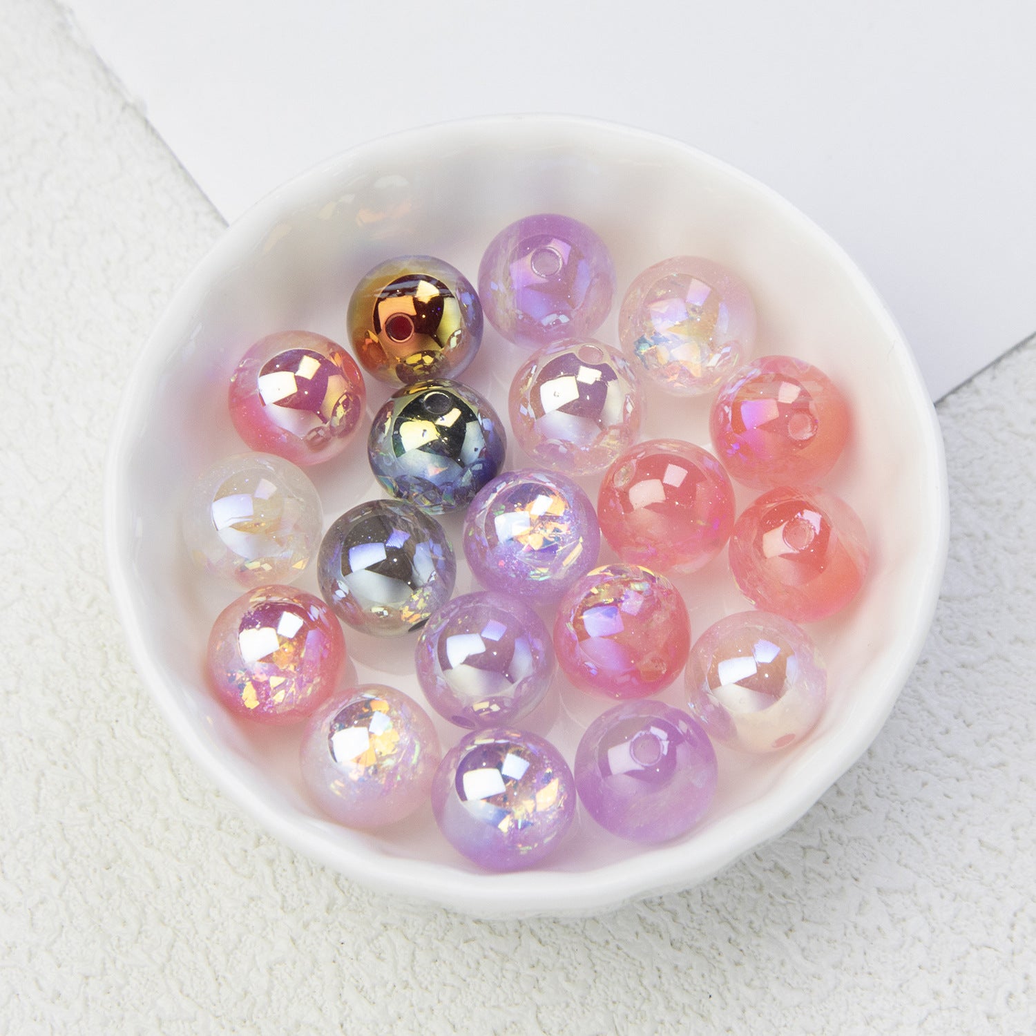 Cold Moon Resin Straight Hole Loose Beads High Gloss Electroplating diy Beaded phone chain accessory Secondary image