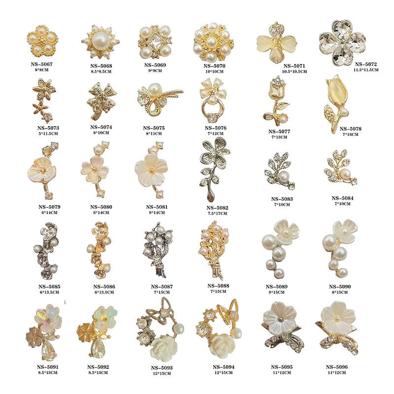 Nail Art Accessories Cat Eye3D Floral metal nail art rhinestones, butterfly accessories, decorative leaves, alloy nail rhinestones Secondary image