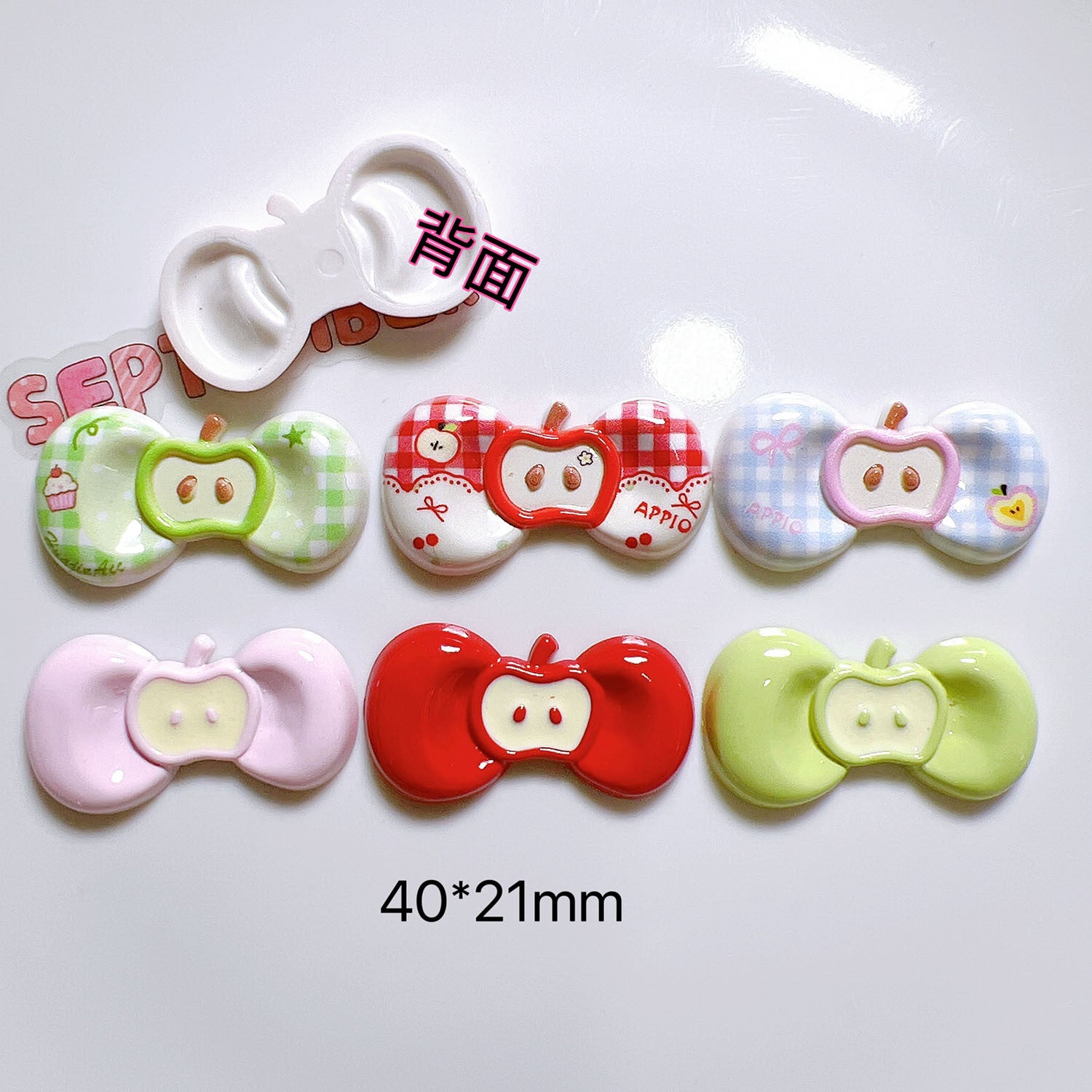 Plastic accessories diy Accessories, craft materials, shoe embellishments, water cup stickers, cream glue, headwear, hat patches, bow ties, apples Secondary image