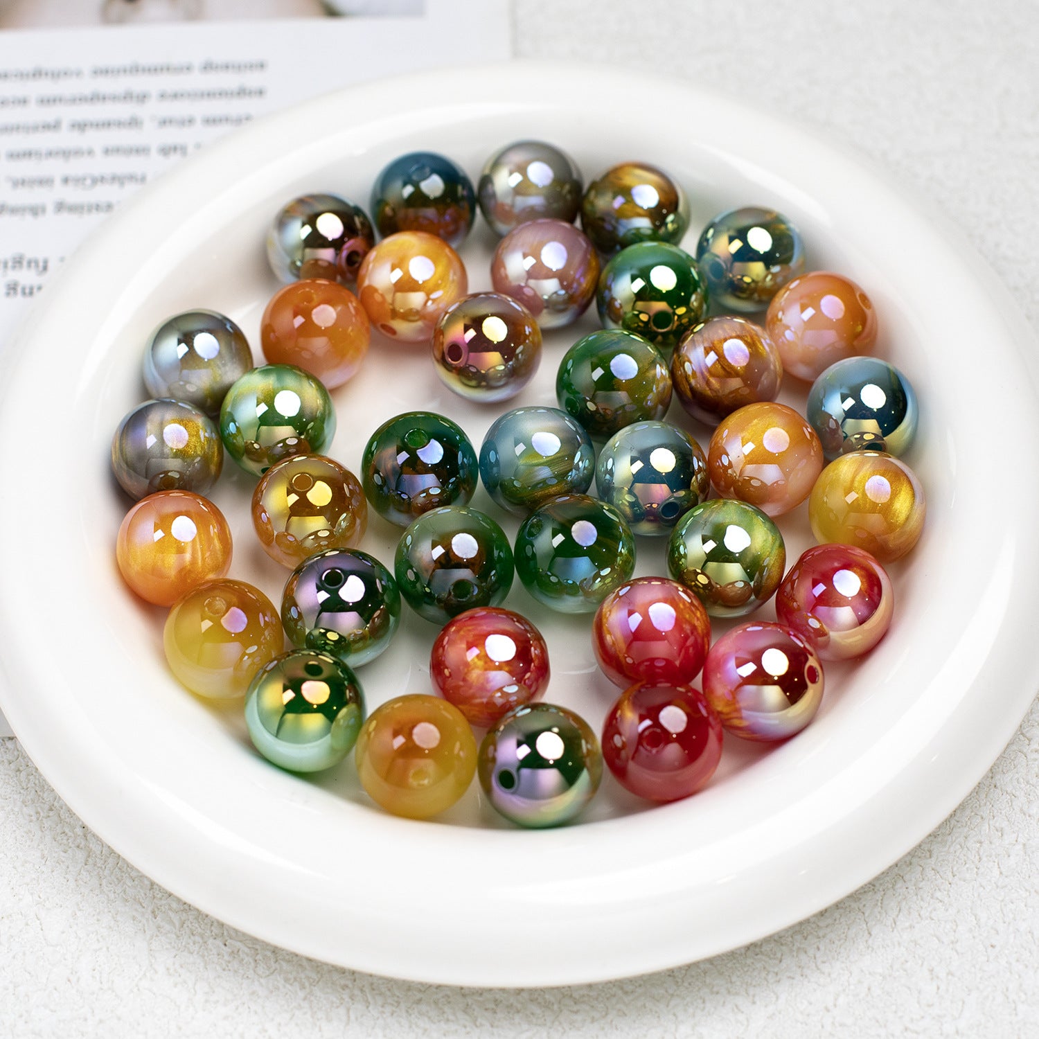 Shining Gold-Plated High-Gloss Electroplated Through-Hole Resin Beads diy Mobile phone beaded accessories Secondary image