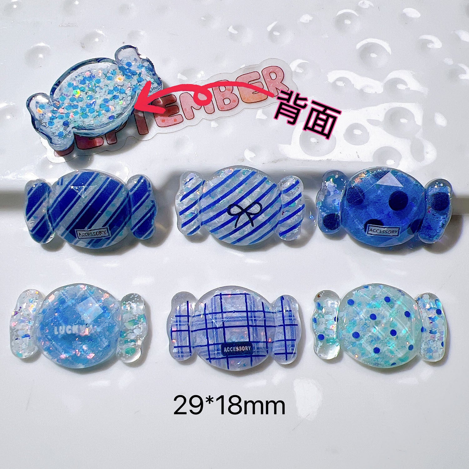 diy Handmade accessories, shoe decorations, children's hair accessories, clips, toys ab Sky-blue candy Secondary image