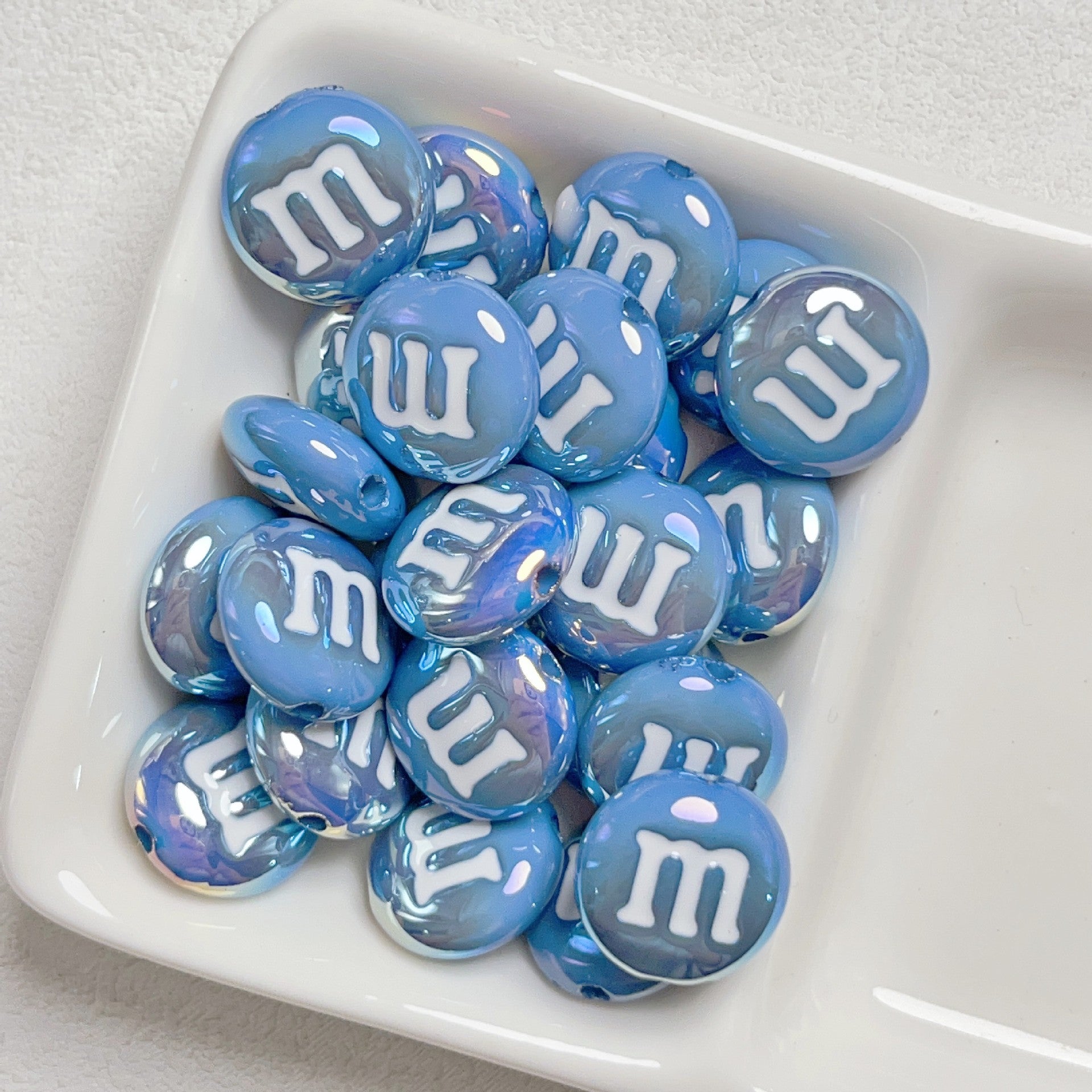 Colorful UV Plating color M Rainbow candy beads with straight holes, acrylic diy Mobile phone chain, bracelet, beaded material, jewelry accessories Secondary image