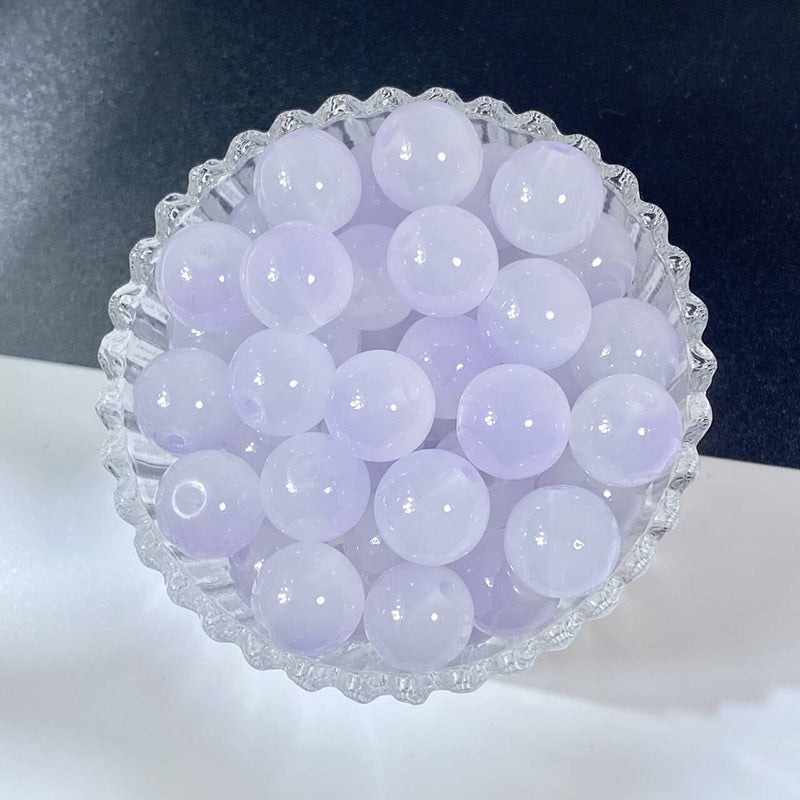 12mm Imitation natural jade round beads, glass beads, loose beads diy Materials for handmade bracelets and necklaces Secondary image